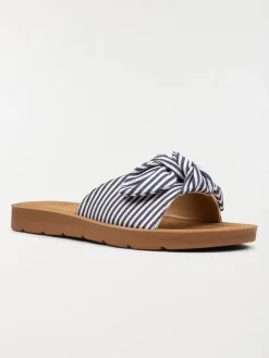 Mules rayées noeuds femme (36-41)