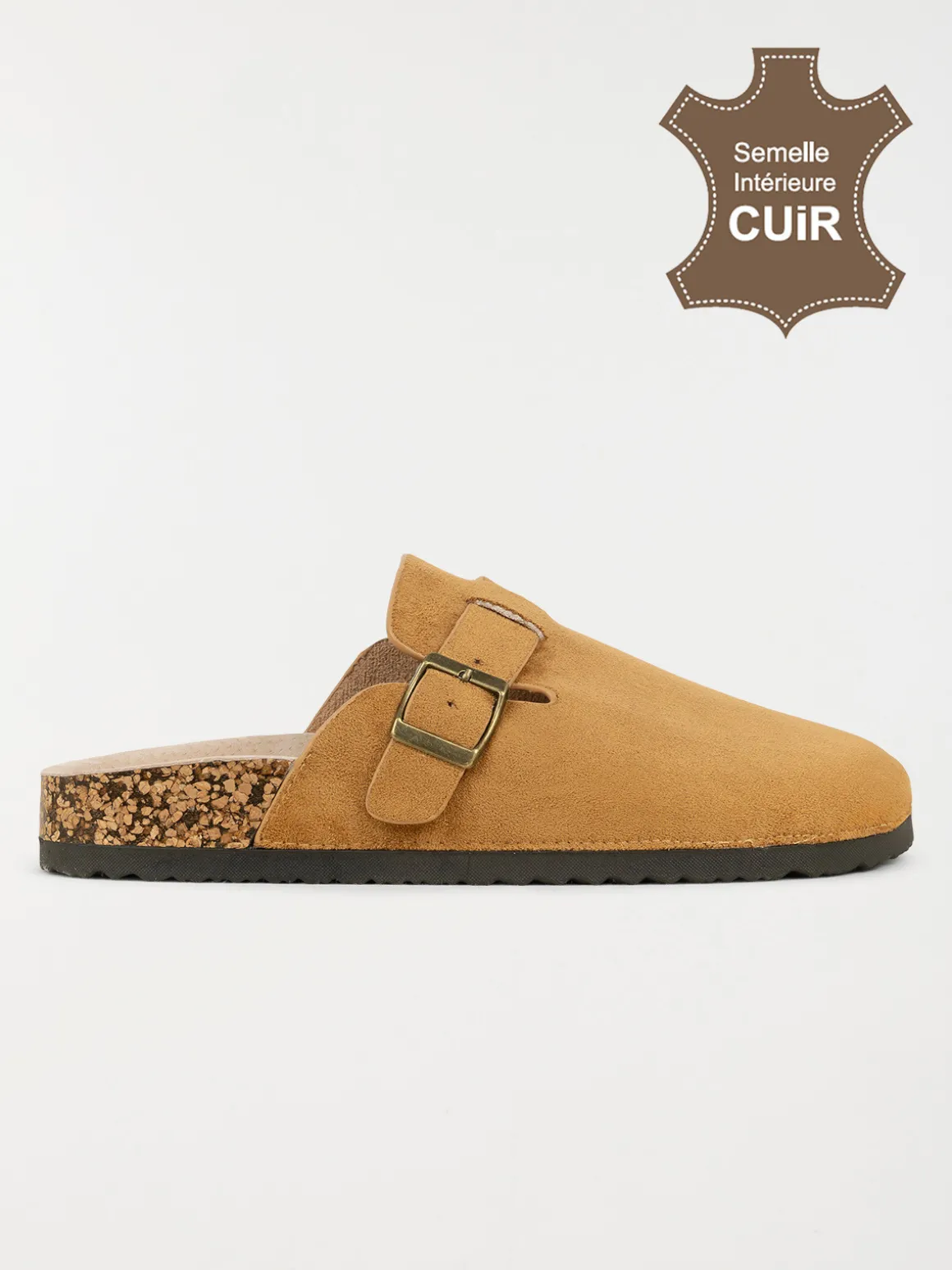 Mules sabots plates femme camel (36-41)