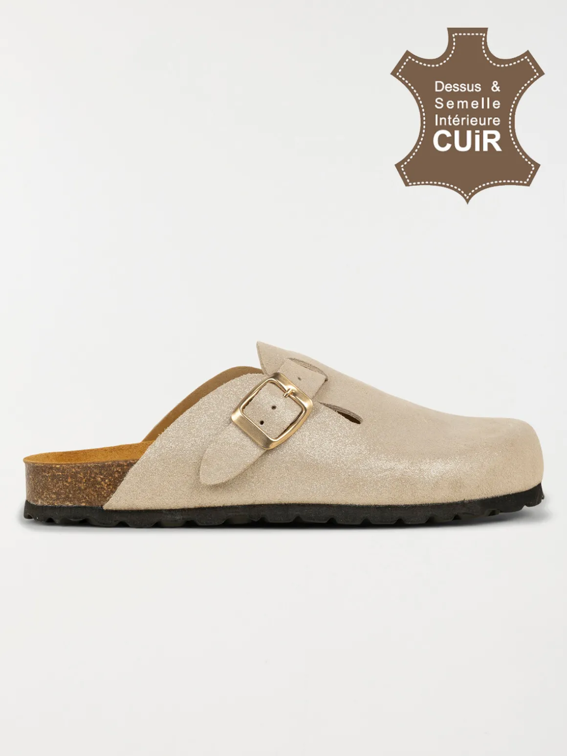 Mules sabots plates femme beige (37-42)