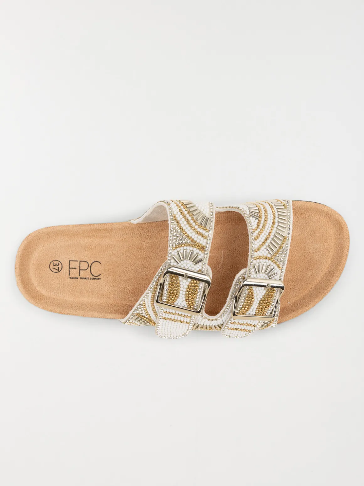 Mules strass blanches femme (36-41)