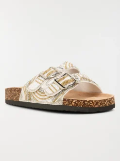 Mules strass blanches femme (36-41)
