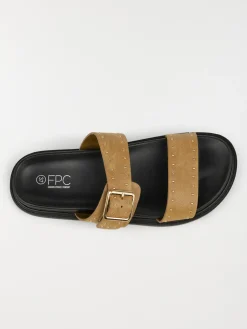 Mules studs dorés femme noir (36-41)