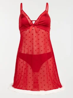 Nuisette rouge séduction femme (S-XL)