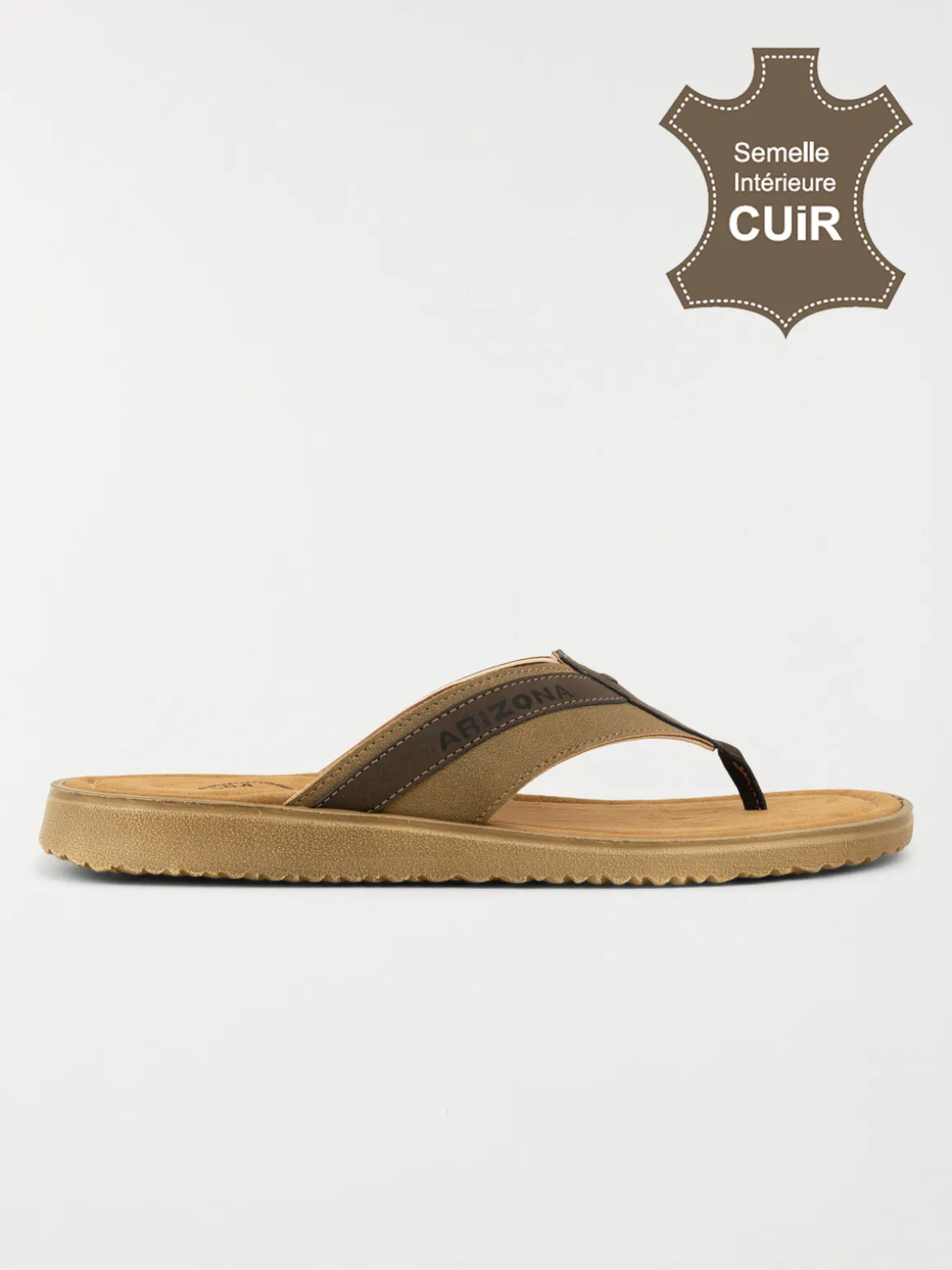 Nu-pied entredoigt marron homme (40-45)