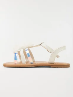 Nu-pieds fleurs tissus fille (31-36)