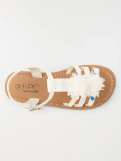 Nu-pieds fleurs tissus fille (24-30)