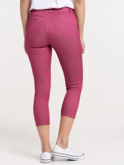 Pantacourt coloris aubergine femme