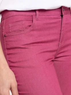 Pantacourt coloris aubergine femme
