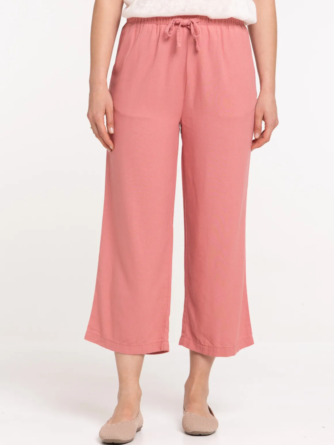Pantacourt coloris bois de rose femme