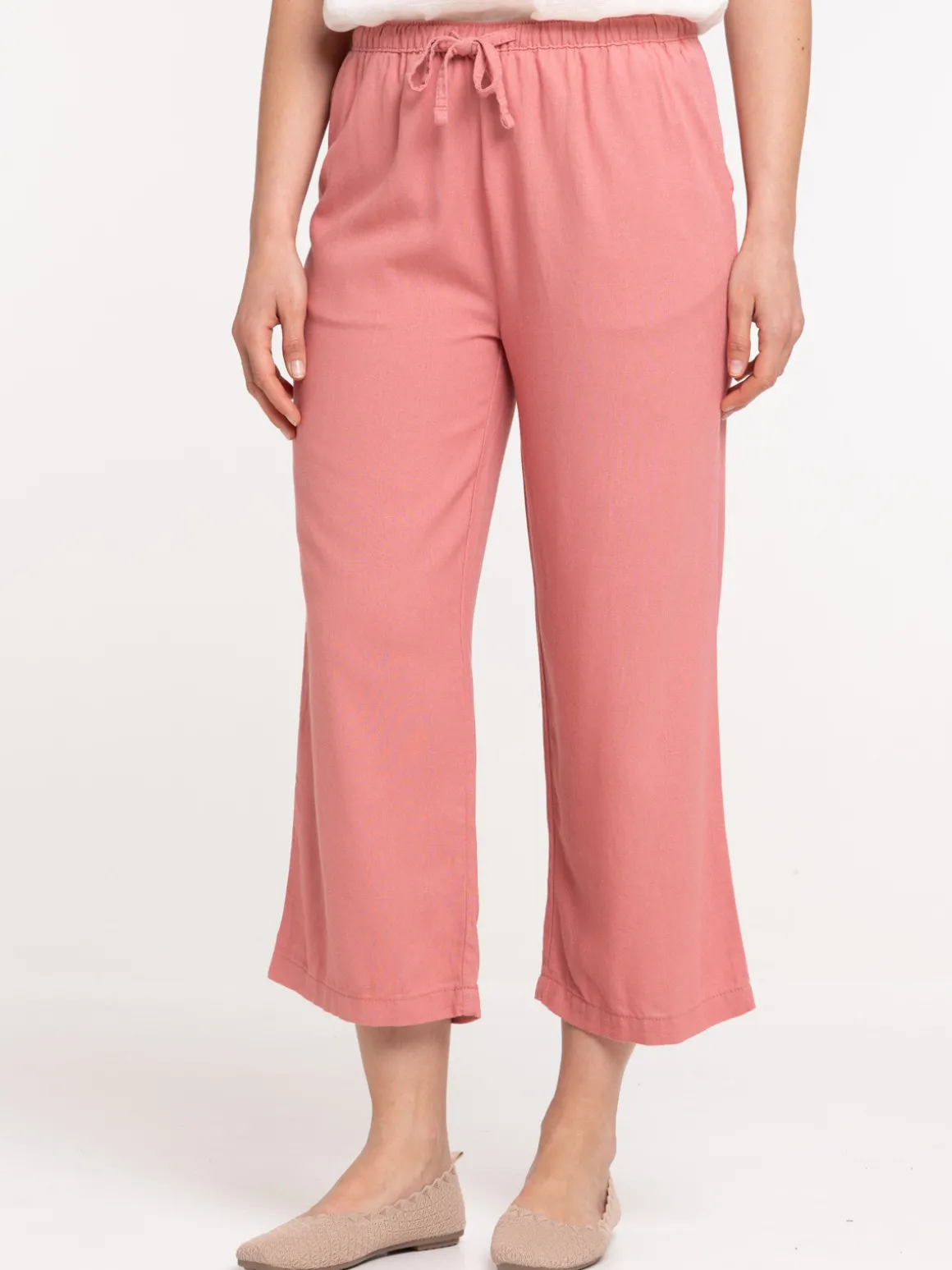 Pantacourt coloris bois de rose femme