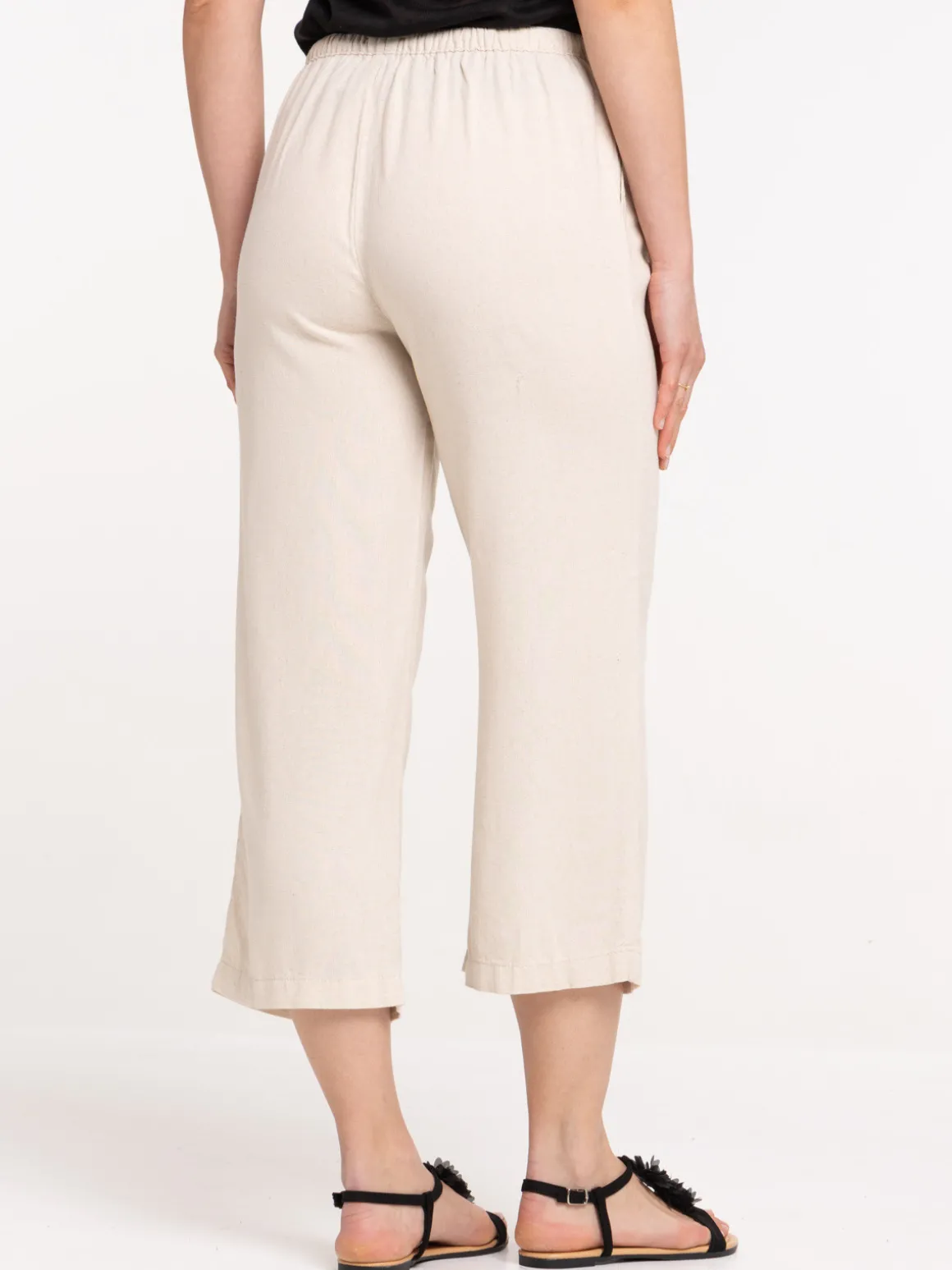 Pantacourt coloris naturel femme