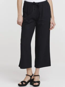 Pantacourt coloris noir femme