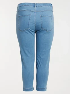 Pantacourt en jean grande taille femme