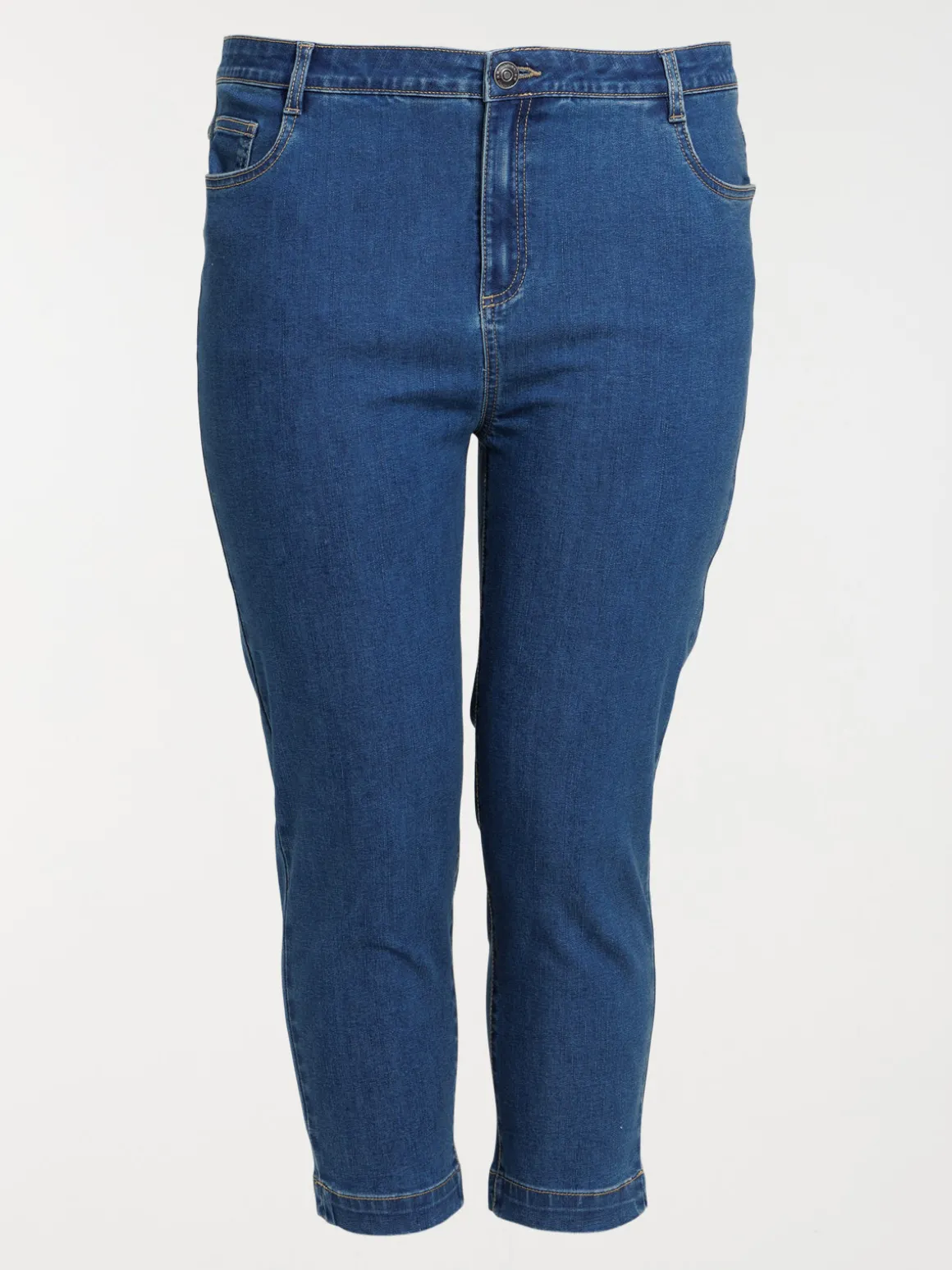 Pantacourt jean grande taille femme