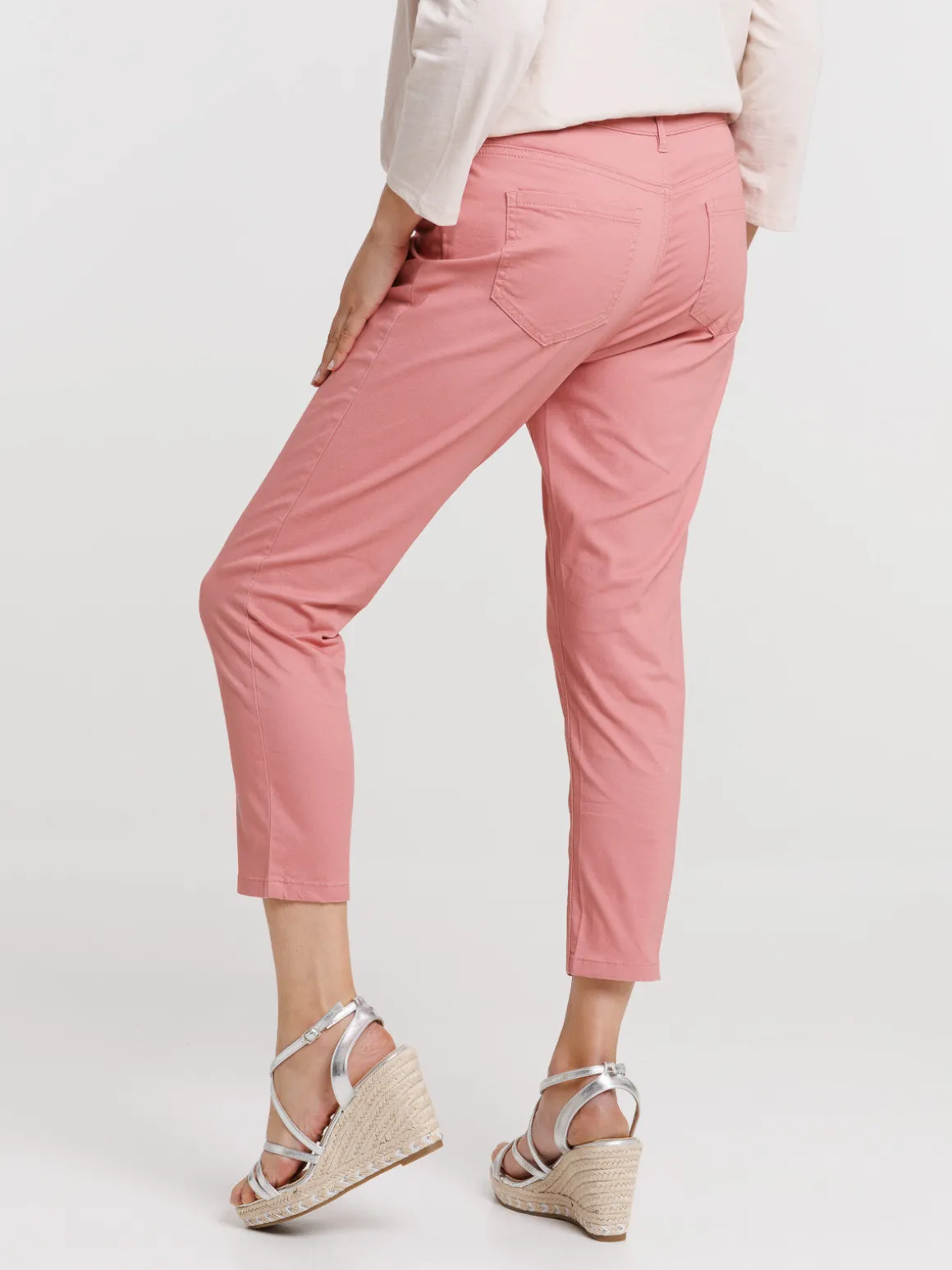 Pantacourt skinny bois de rose femme