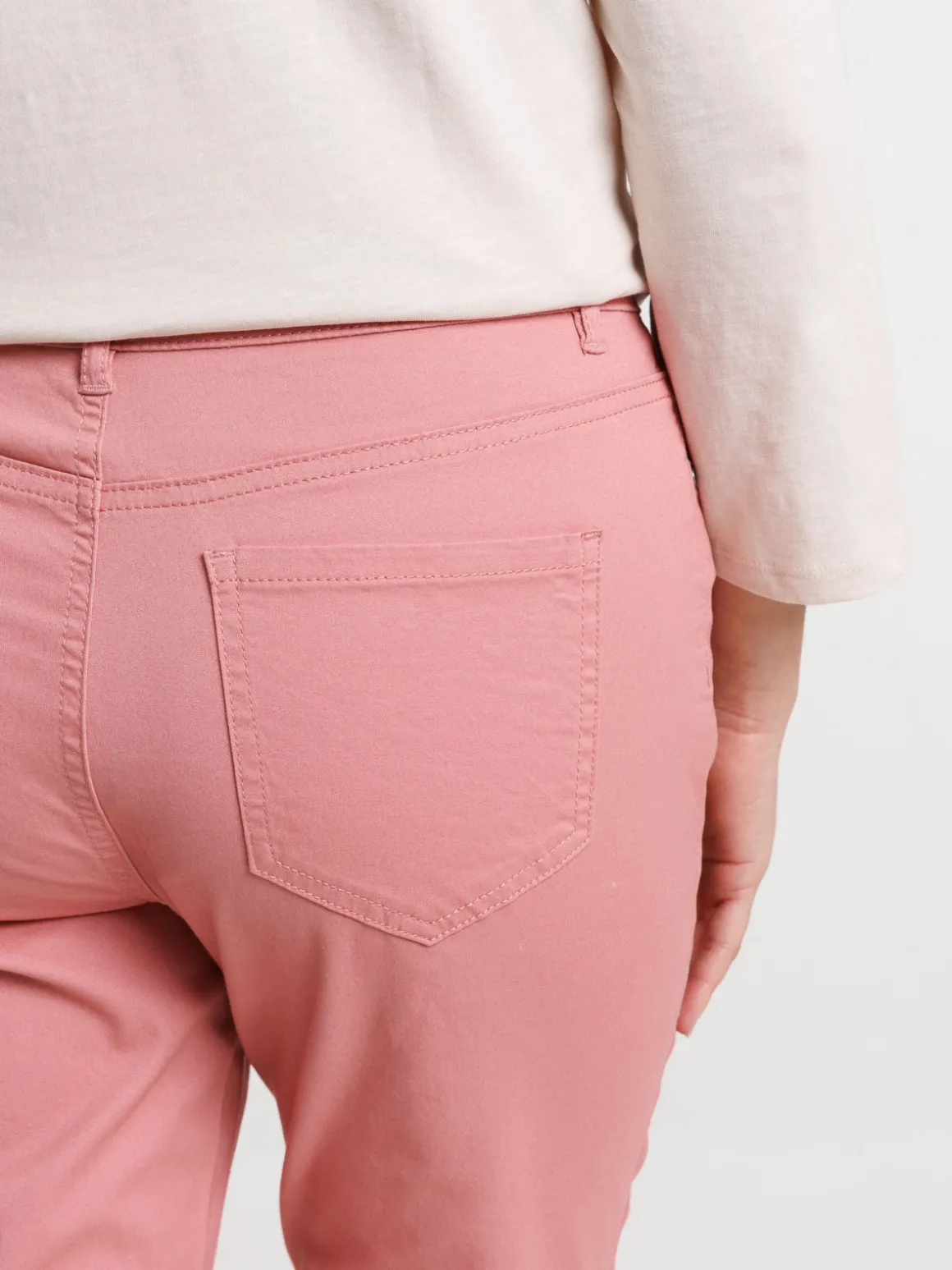 Pantacourt skinny bois de rose femme