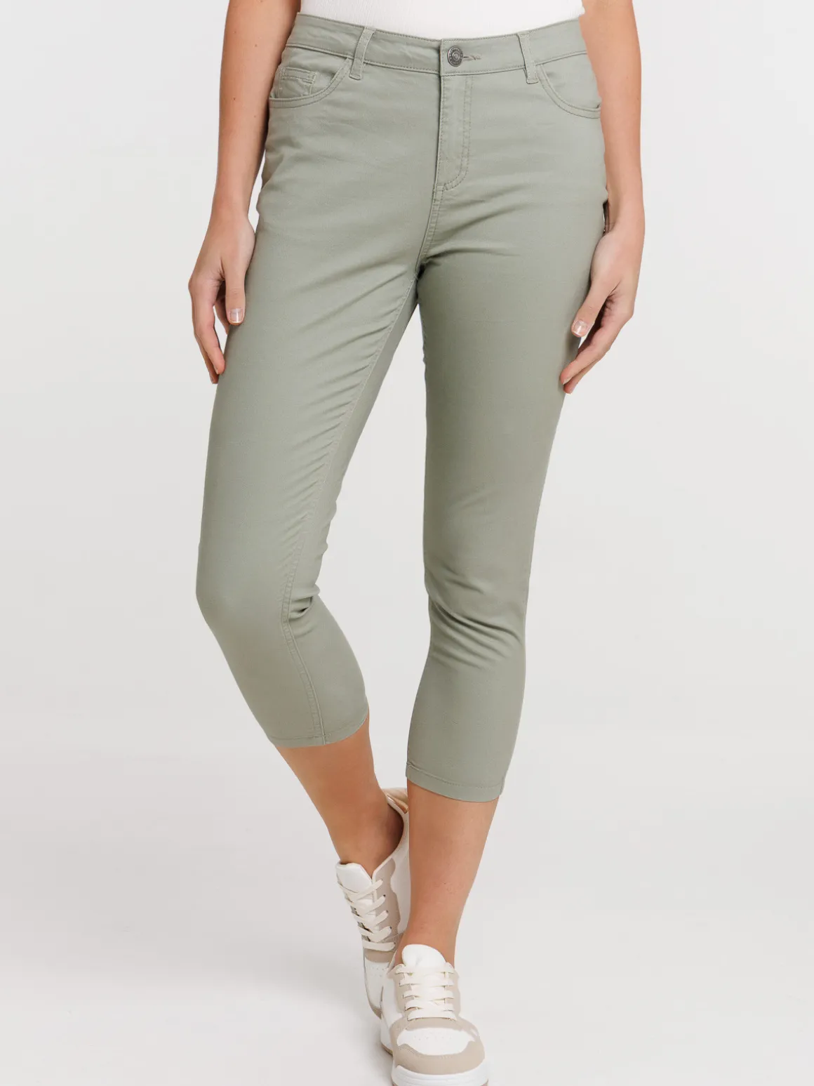 Pantacourt skinny mousse clair femme
