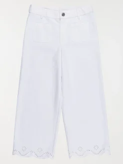 Pantalon broderie anglaise fille (3-12A)