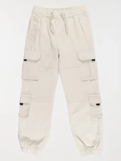 Pantalon cargo beige lin garçon (XXS-M)