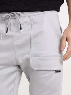 Pantalon cargo gris perle homme