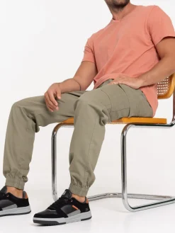 Pantalon cargo homme tilleul
