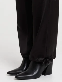 Pantalon cargo satin noir femme