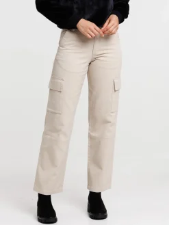 Pantalon cargo wide coloris lin femme