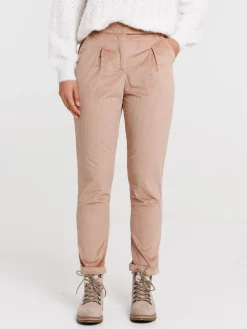 Pantalon carotte velours sarrasin femme