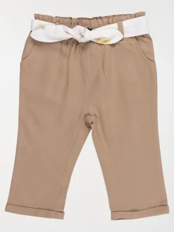 Pantalon ceinture fille sépia (3-36M)