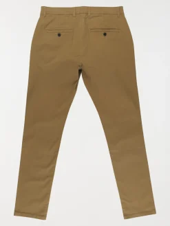 Pantalon chino café foncé homme