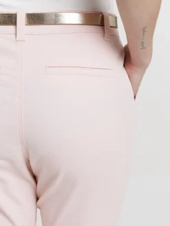 Pantalon chino femme ceinture dorée