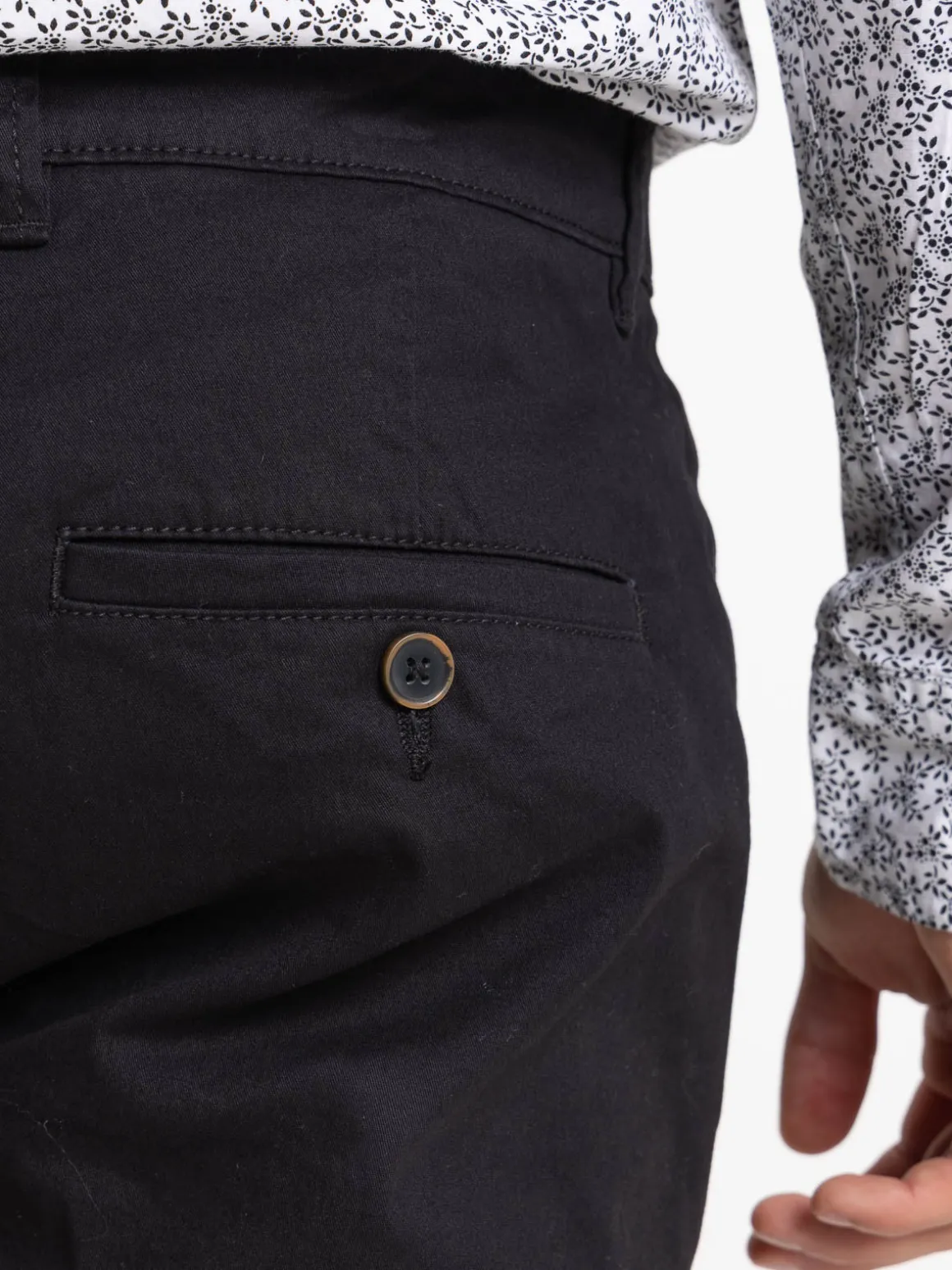 Pantalon chino slim coloris noir homme