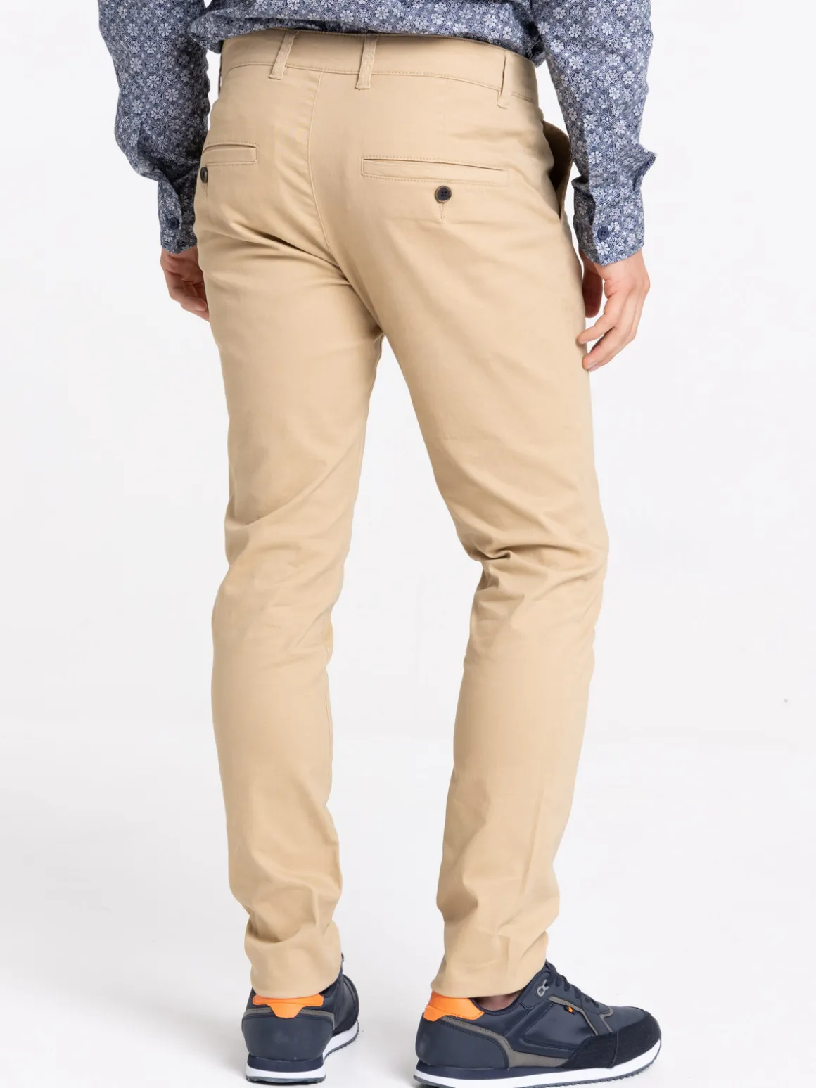 Pantalon chino slim crème homme