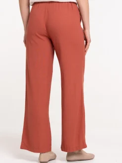 Pantalon coloris marsala femme