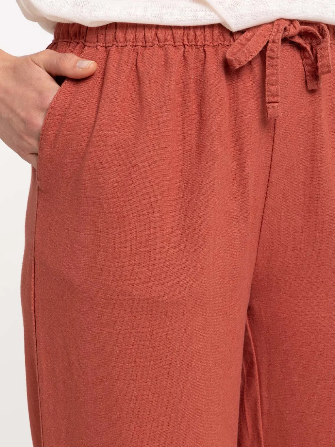 Pantalon coloris marsala femme