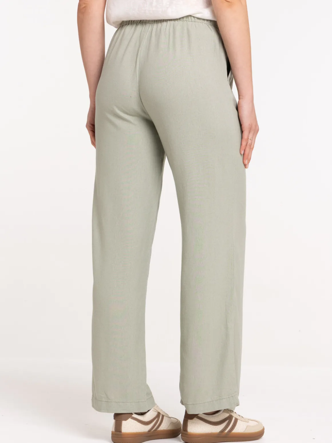 Pantalon coloris mousse clair femme