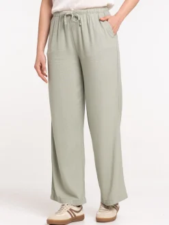 Pantalon coloris mousse clair femme