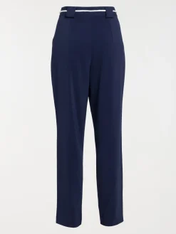 Pantalon coloris nautic blue femme