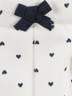 Pantalon écru motif coeur fille (3-36M)