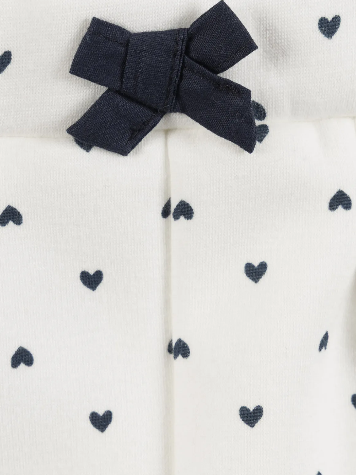 Pantalon écru motif coeur fille (3-36M)