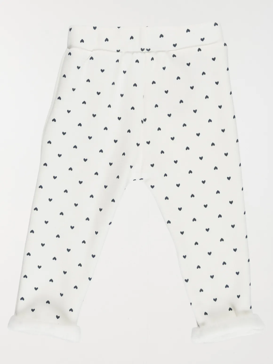 Pantalon écru motif coeur fille (3-36M)