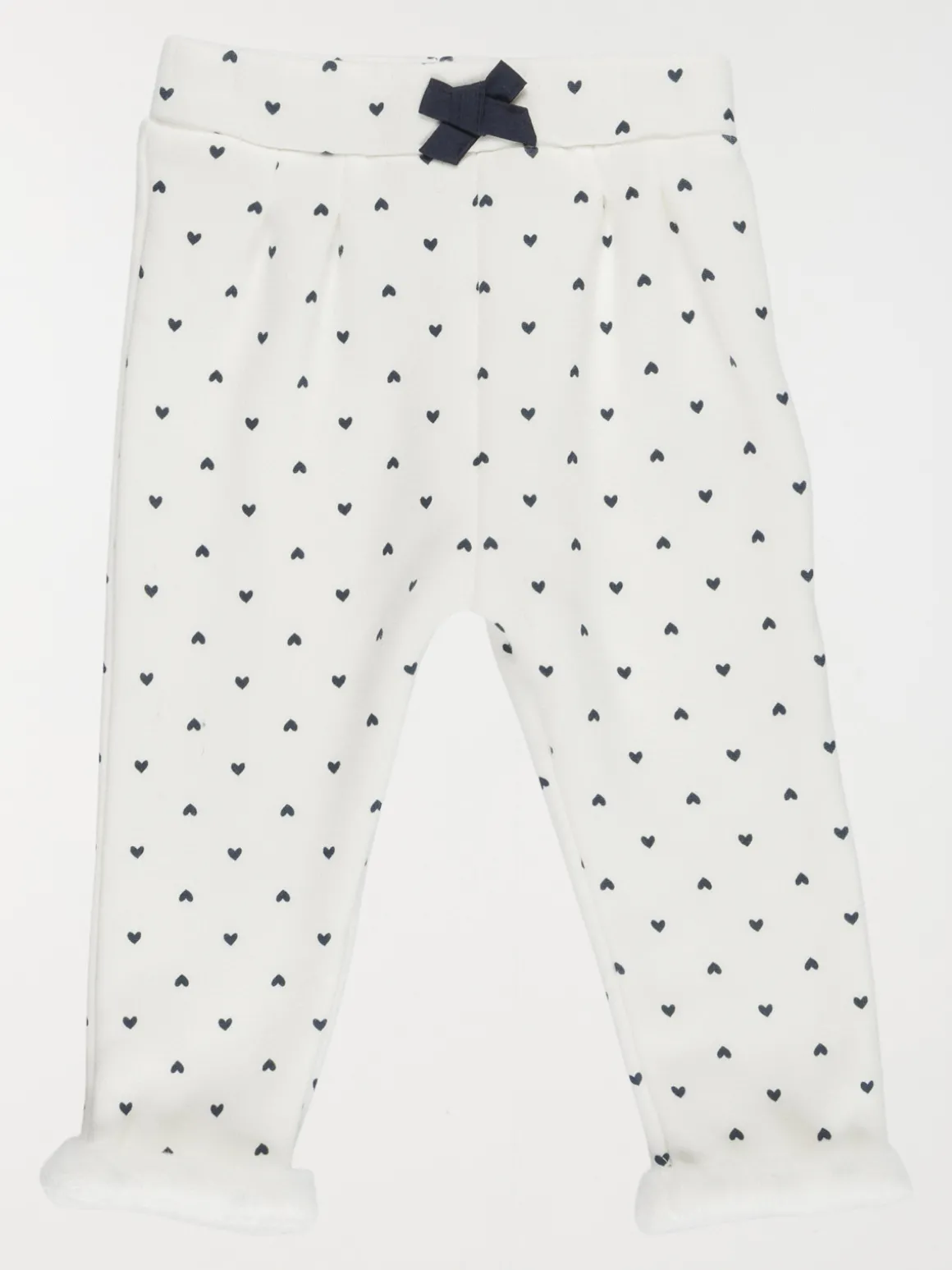 Pantalon écru motif coeur fille (3-36M)