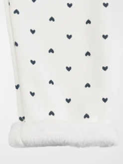 Pantalon écru motif coeur fille (3-36M)