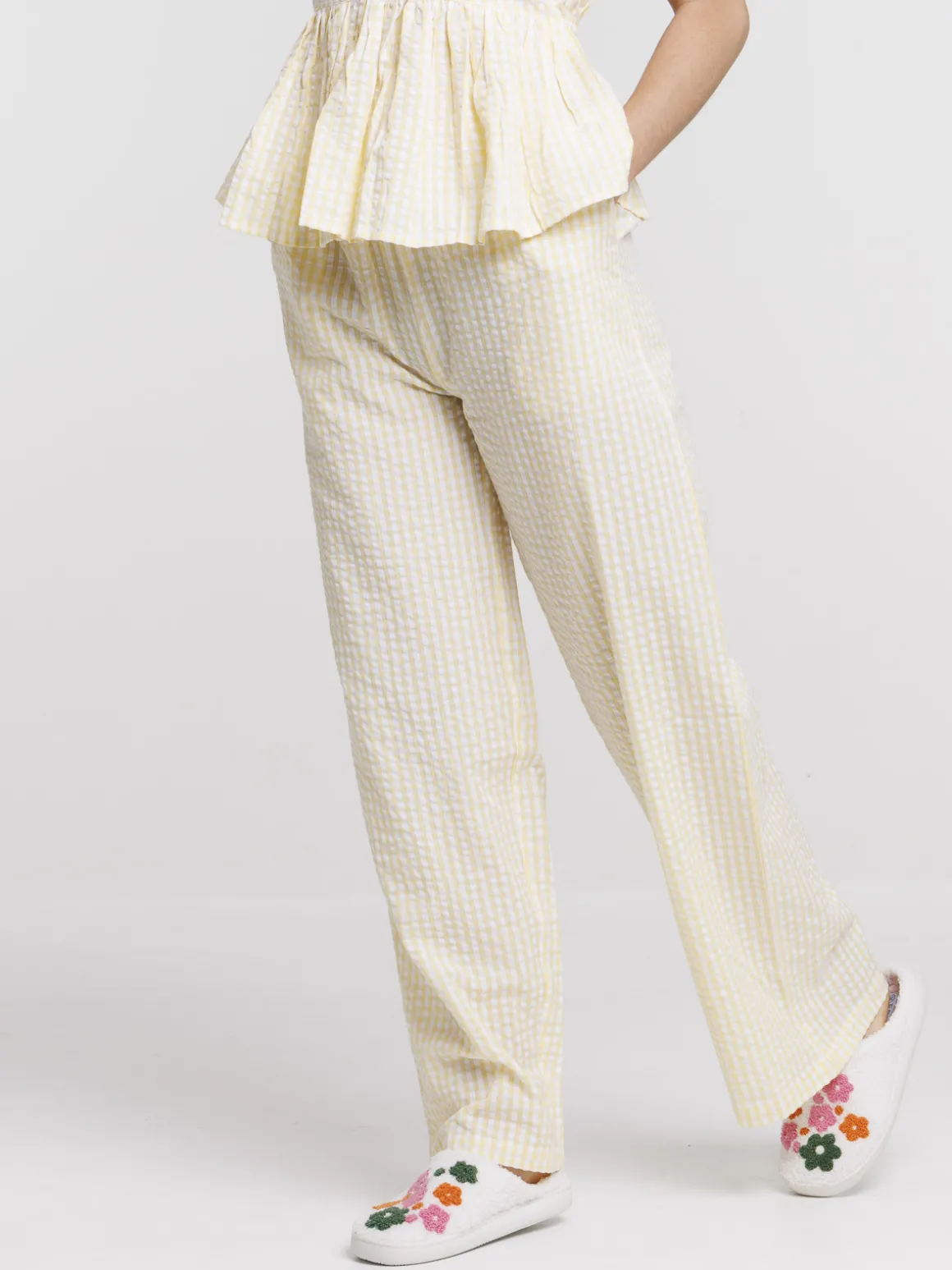 Pantalon de nuit à carreaux femme