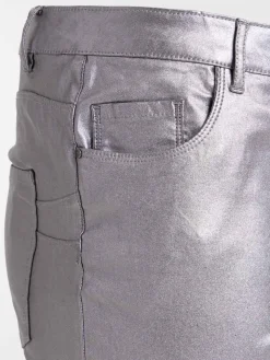Pantalon enduit grande taille femme