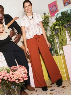 Pantalon femme terre de sienne