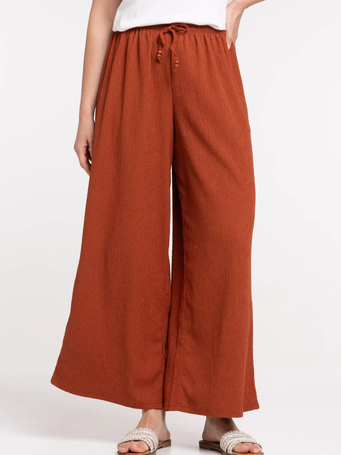 Pantalon femme terre de sienne