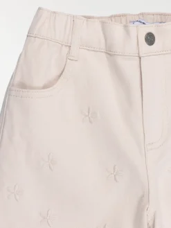 Pantalon fleurs brodées fille (3-12A)