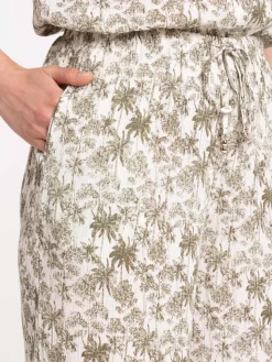 Pantalon imprimé végétal femme