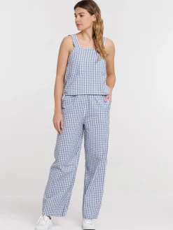 Pantalon imprimé vichy femme